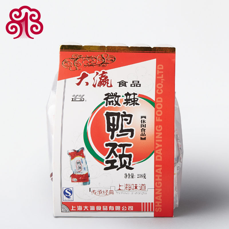 Daying Slightly Spicy Duck Neck Vacuum Small Package Spicy Duck Neck 238g Bags Shanghai Style Braised Duck Meat Snacks