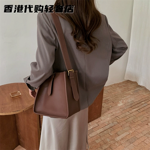 Вместительная и большая сумка на одно плечо, из натуральной кожи