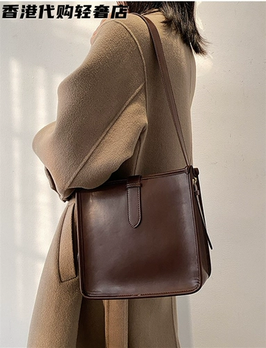 Вместительная и большая сумка на одно плечо, из натуральной кожи