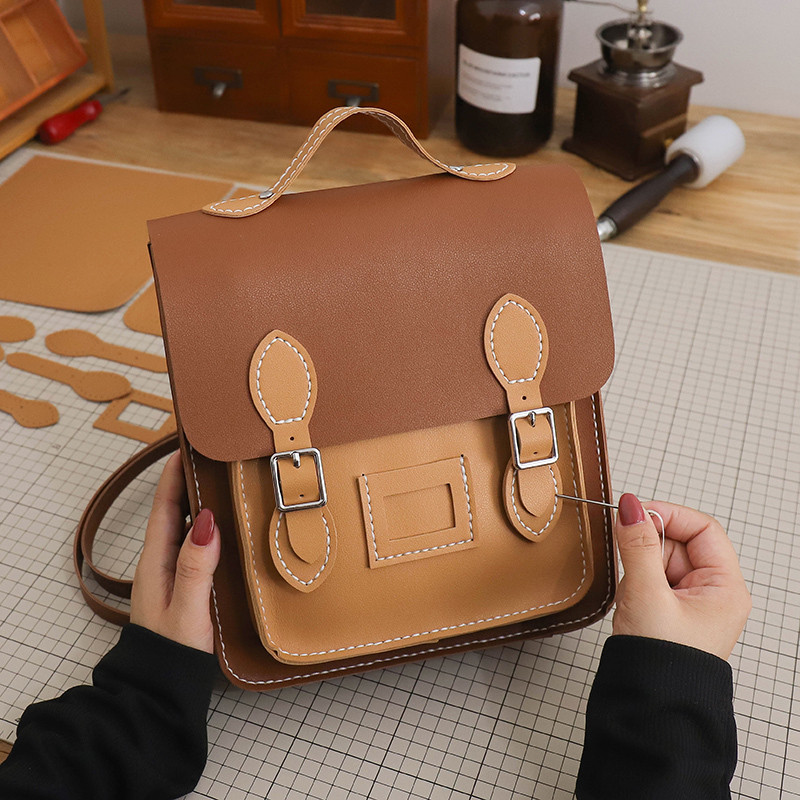 Handmade Bag Women's Autumn DIY Material Bag Hand-Woven Backpack Fashion Casual LAOSHU Dly Hand-Sewn Backpack for Girlfriend
