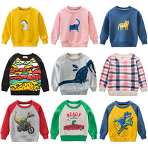 2020 Autumn childrens clothing boy long sleeve children Spring and Autumn Tide children plus velvet sweater baby round neck pullover