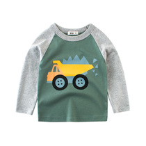 Boys long sleeve T-shirt 2020 Autumn New Korean boys car printed autumn clothes baby base shirt tide