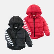 Autumn new childrens winter clothes boys cotton padded thick medium and big childrens coat hooded warm Korean childrens clothing coat