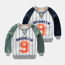 Autumn childrens clothing boys sweater cotton childrens clothing baby coat round neck spring and autumn small children long sleeve Terry