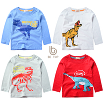 Childrens clothing 2020 Korean new childrens long sleeve T-shirt dinosaur printing boys and girls tide Children Baby base shirt tide
