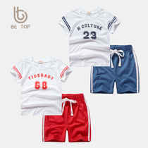 2020 Summer new suit sports two-piece Boys Summer 2020 new Korean version of foreign style boy handsome tide