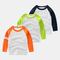 2020 new spring boys T-shirt childrens clothes long sleeve cotton childrens round neck stripes