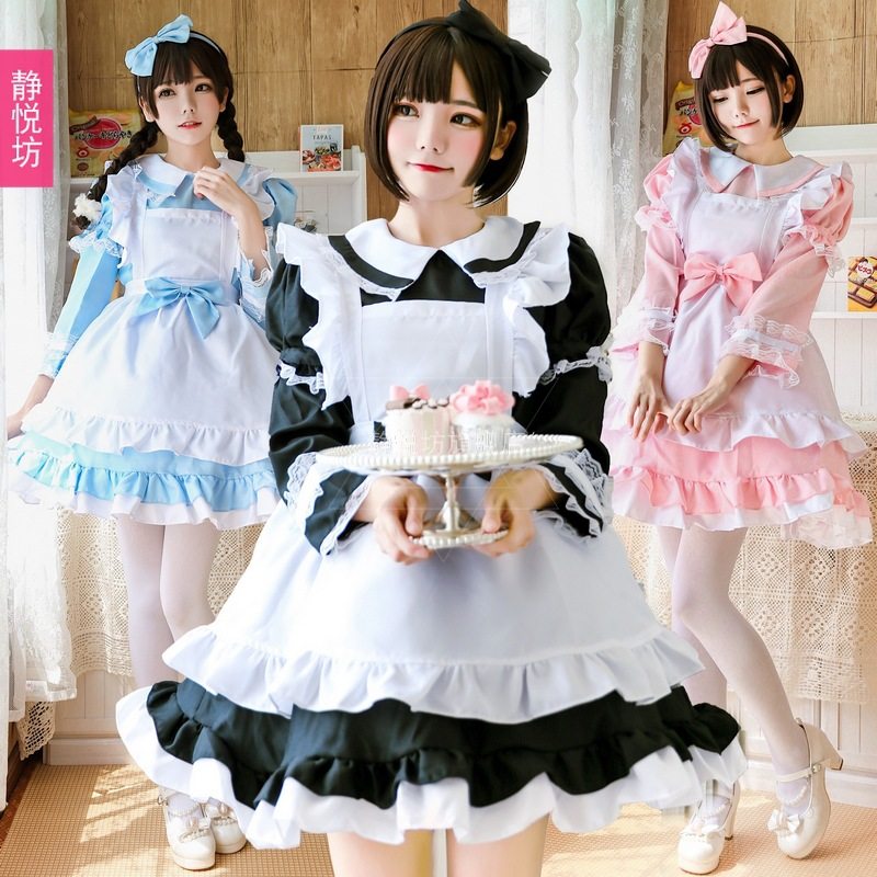 Large size SEXY PSEUDO-PUSSY COS MAID DRESS FOR MEN WITH CD CHANGING CLOTHING ITEMS LOLITA COUNTER STRINGS FEMALE DRESS GAGS DRESS