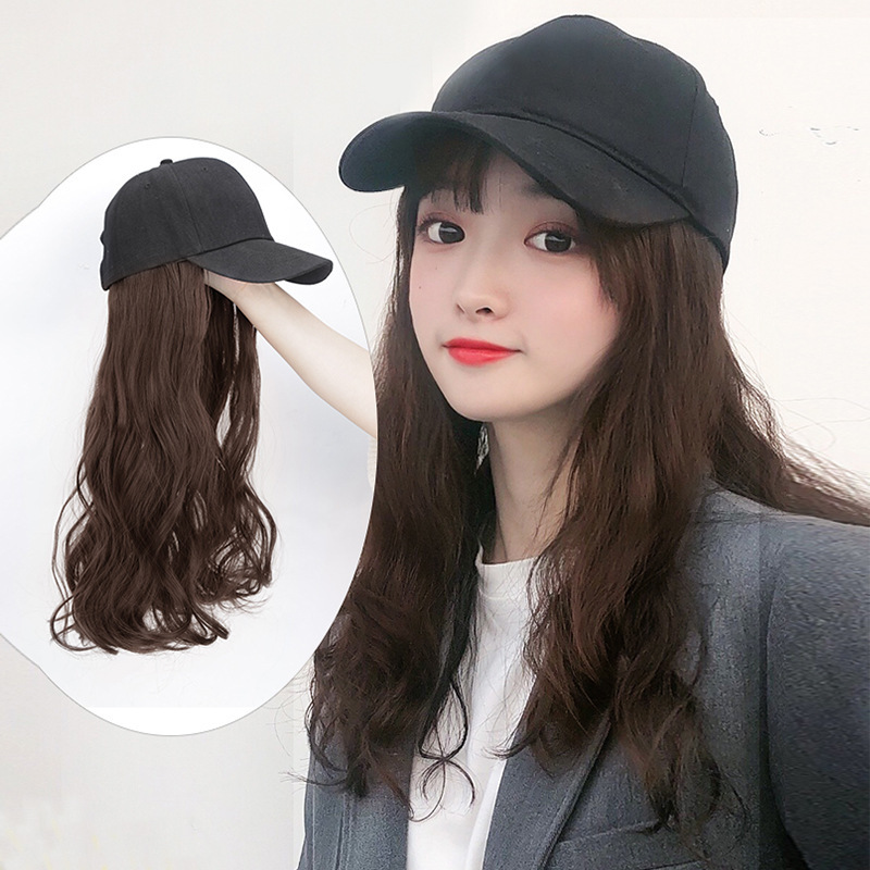 Fashion Baseball Pseudo-Pussy Wig Integrated Men's Dress Full Head Hat Duck Tongue Hat Full Headgear Woman BIG GUY ACCESSORIES