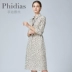 Phidias của phụ nữ thời trang váy cotton mùa thu phong cách thời trang mới mục vụ là váy hoa mỏng giữa chiều dài - váy đầm