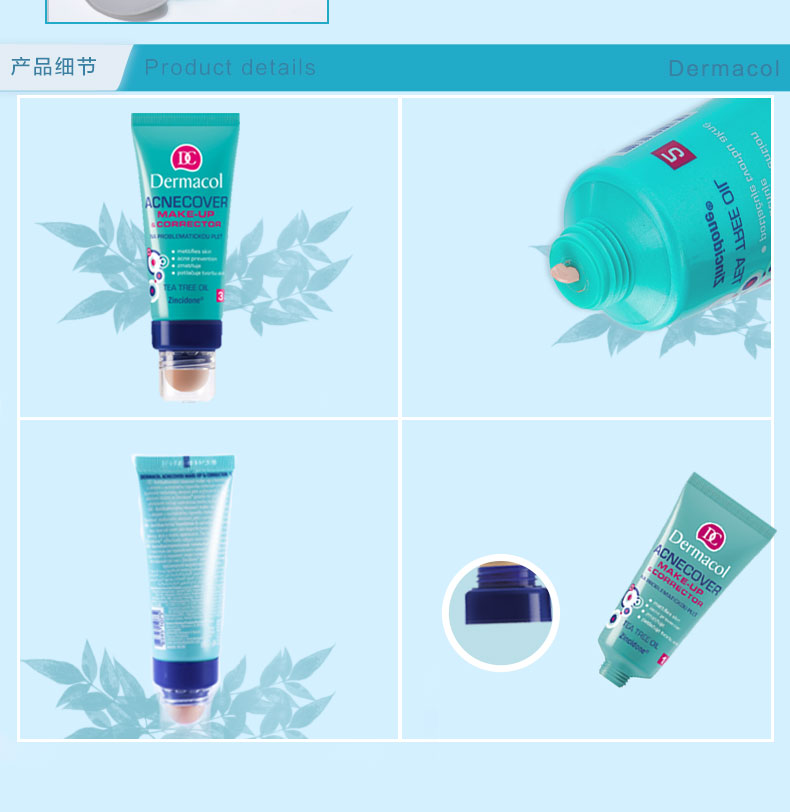 Karma Dermacol Cleansing Tea Tree Oil Extract Anti-Acne Kem che khuyết điểm 30ml Kem nền trang điểm màu nude Kiểm soát độ ẩm - Nền tảng chất lỏng / Stick Foundation phấn nước missha