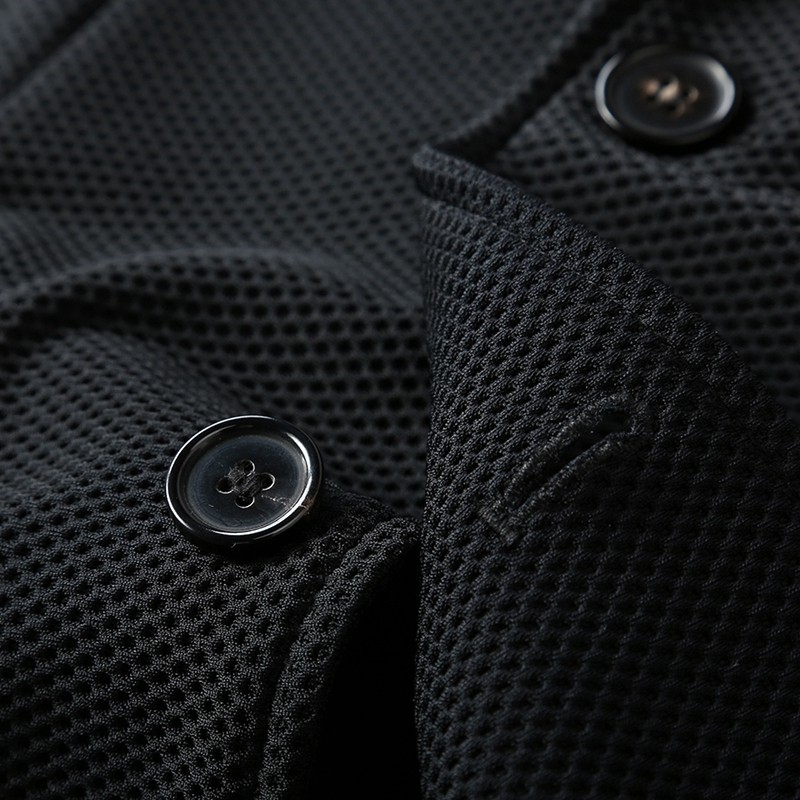 Deep Octave spring and summer new single west high elastic mesh breathable and comfortable men's business casual thin blazer