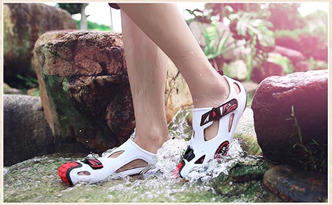 Giày đi sông ngoài trời đôi giày nam và nữ mùa hè khô nhanh chống trượt nước đi bộ giày lỗ giày đi giày câu cá - Khởi động ngoài trời giày bao ho lao dong