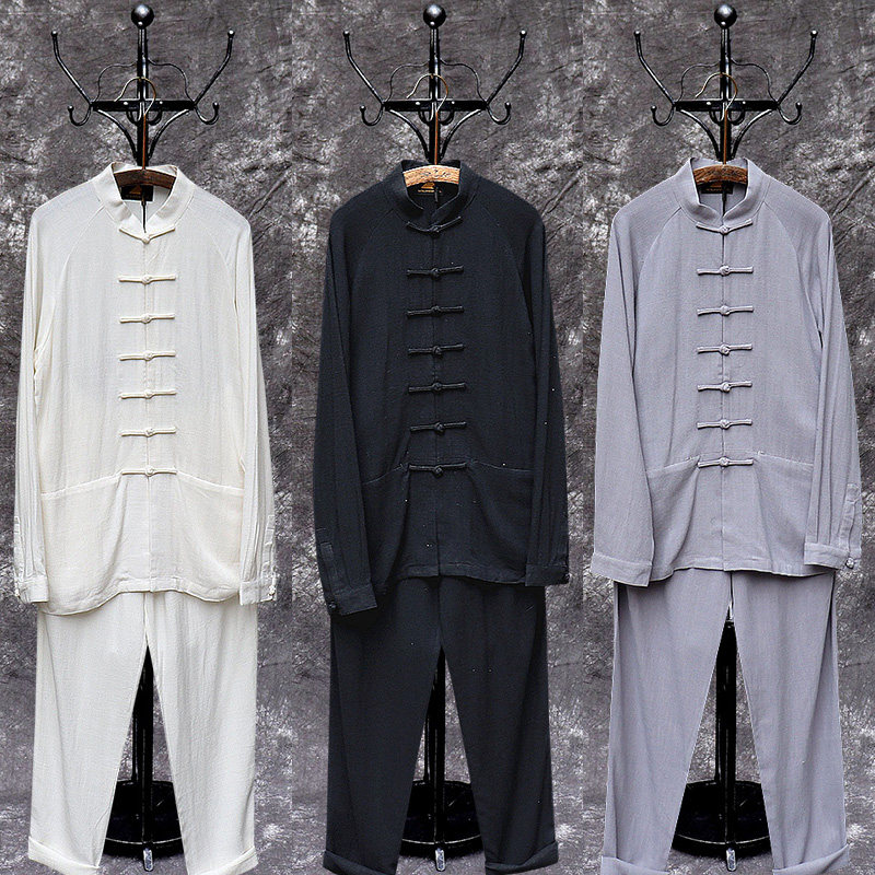 Tang suit men's suit Chinese style Dad grandpa tunic Chinese cotton and hemp national style retro middle-aged Hanfu