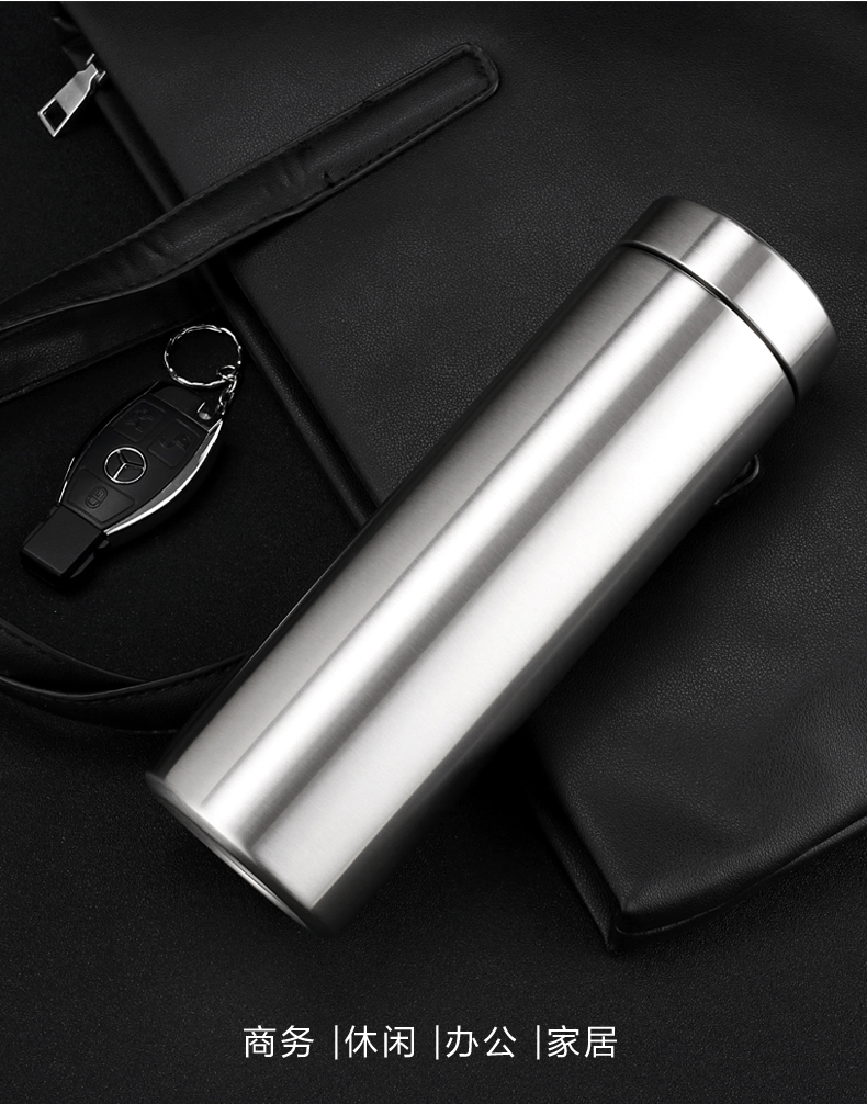 Double-layer non-vacuum non-insulation 304 stainless steel straight office cup accompanying cup summer thickened cold water cup