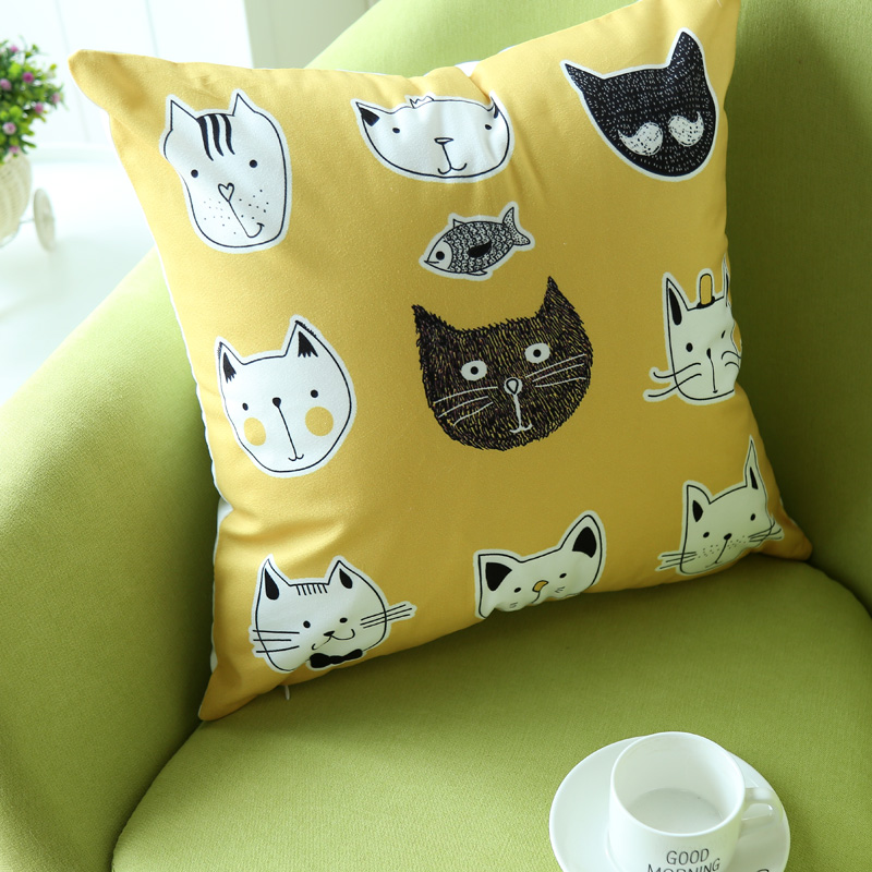 Mèo mát phim hoạt hình mèo Bắc Âu món quà sáng tạo sofa gối đệm xe thắt lưng ghế ngồi cửa sổ gối đệm lót ghế tựa lưng