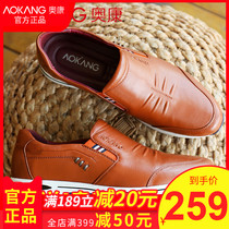Okom Mens Shoes Spring New Mens Leather Casual Shoes Mens Inn Sport Casual Leather Shoes