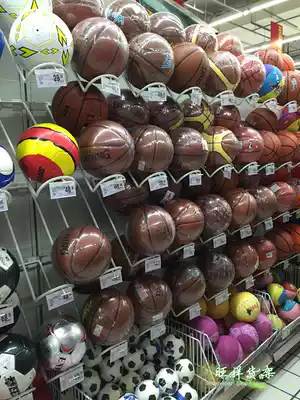 Supermarket shelf accessories Leather ball Basketball football hook type with beam use of sporting goods ball display rack