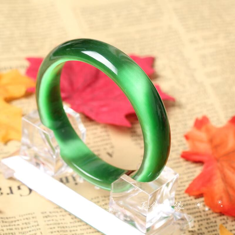 Vòng tay Opal Vòng tay chính hãng Ngọc lục bảo Xanh lục Vòng tay bốn chiều Phụ nữ thời trang tùy chọn vòng tay bạc nam