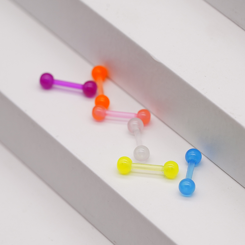 Heat Wave Luminous 1.2mm External Thread Acrylic Earrings Korean and Japanese Trendy Ear Jewelry Piercing Ear Bone Studs Nightclub