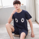 Summer phim hoạt hình dễ thương đồ ngủ mens bông tay áo ngắn cộng với mã XXXXL bộ quần áo đồ ngủ trẻ nhà