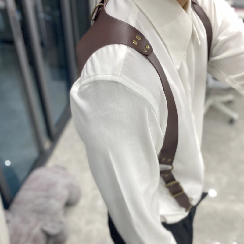 New European and American Style Waist Belt Decoration for Suit Jackets, Winemaker Shirt Suspenders, Personalized Pu Waistcoat for Men and Women, Trendy