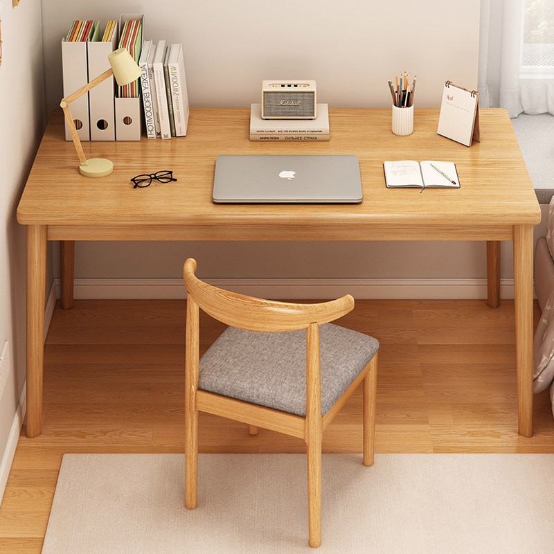 Desk Home Adult Computer Desk Brief Modern Desk Bedroom Students Learn Writing Table Solid Wood Leg Table-Taobao