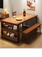 Medieval-Style Dining Table for Home Use, Rectangular Dining Table, Modern Simple Dining Table and Chair Set, Sideboard Integrated with Dining Table