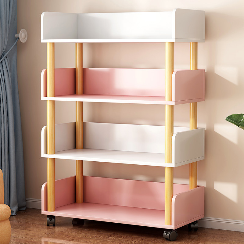 Kệ sách có bánh xe nhà đơn giản kệ cao từ trần đến sàn phòng khách mặt bàn sản phẩm nhỏ giá kệ đựng đồ có thể tháo rời kệ sách bằng sắt kệ sách đứng mini