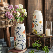 (Seven Mo) Japanese hand-painted ceramic vase dried flower ornaments living room table flower arrangement creative home decoration simple