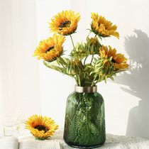 (Seven Mo) simulation sunflower sunflower high-grade bouquet fake flower arrangement home living room decoration floral ornaments