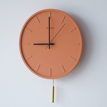 Seven Mo Nordic cement wall clock swing modern simple living room bedroom home light luxury watch personality fashion
