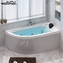 Small apartment bathtub Acrylic surf massage thermostatic bath Ordinary fan-shaped independent 1 3-1 5 meters corner and a half