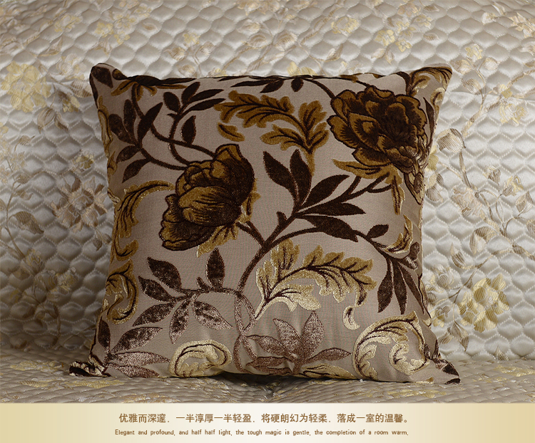 [Đặc biệt hàng ngày] Châu Âu Jacquard nhung gối vải sofa lớn đệm giường tựa lưng với lõi - Trở lại đệm / Bolsters gối và chăn 2 trong 1