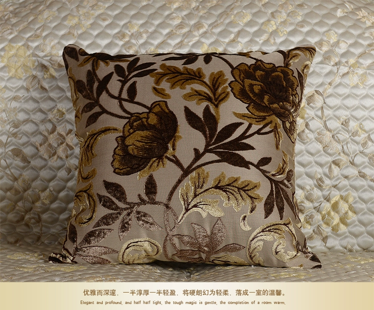 [Đặc biệt hàng ngày] Châu Âu Jacquard nhung gối vải sofa lớn đệm giường tựa lưng với lõi - Trở lại đệm / Bolsters