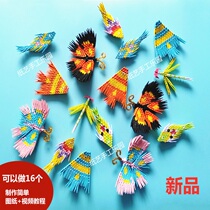 Art material package Children diy handmade triangle insert origami gift children pendant