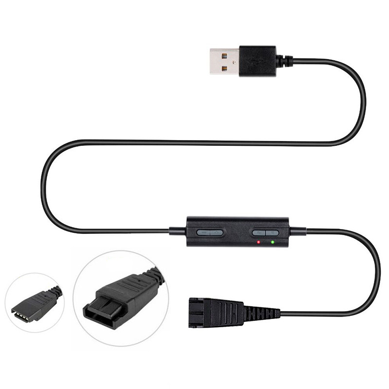 The VoiceJoy U10-GN USB QD cable is used for interface headsets such as Jabra Jetbra Link260