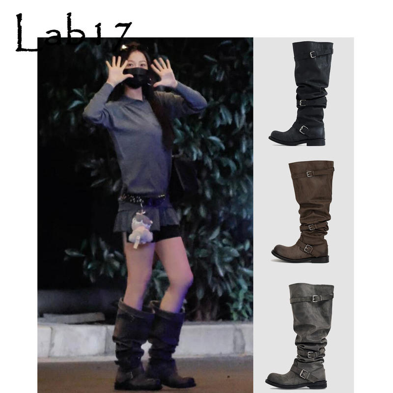 【Negativethree】Authentic In-Stock Yu Shuxin Style Autumn and Winter Over-The-Knee High Boots Long Boots 【Negativethree】Authentic In-Stock Yu Shuxin Style Autumn and Winter Over-The-Knee High Boots Long Boots