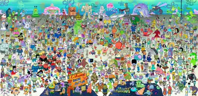 Spot adult 1000 pieces of puzzle SpongeBob underwater fairy tale world educational toy decompression gift