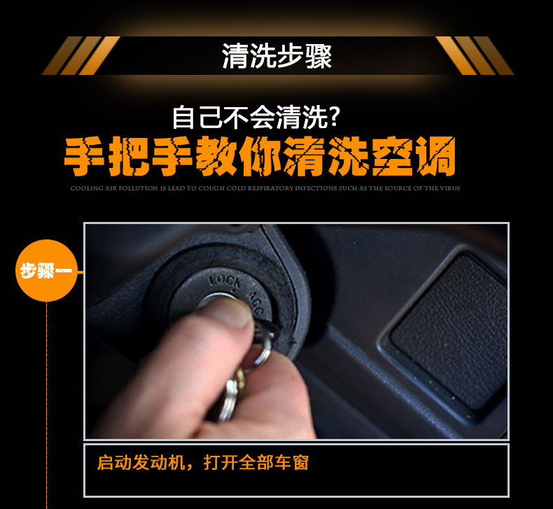 FMS汽车空调清洗剂车用空调管道清洁套装 免拆车内消毒杀菌除臭