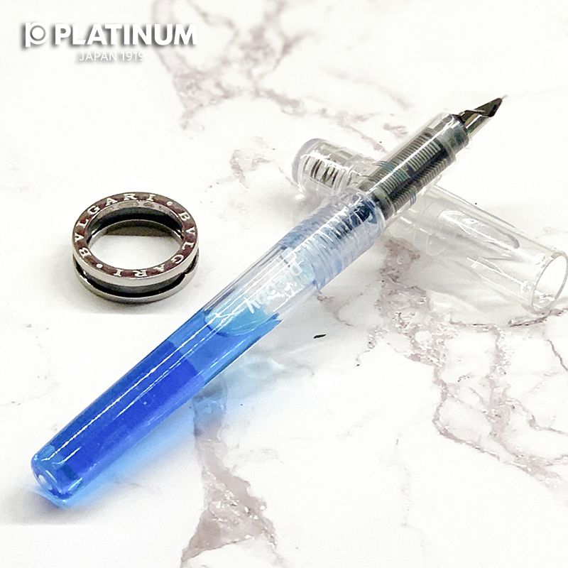 Japan PLATINUM PLATINUM PSQC-400 simple transparent demonstration color ink pen rod ink filling student adult pen