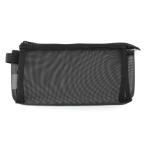 Japan MUJI MUJI super large capacity nylon mesh transparent pencil case examination stationery bag pen case variety