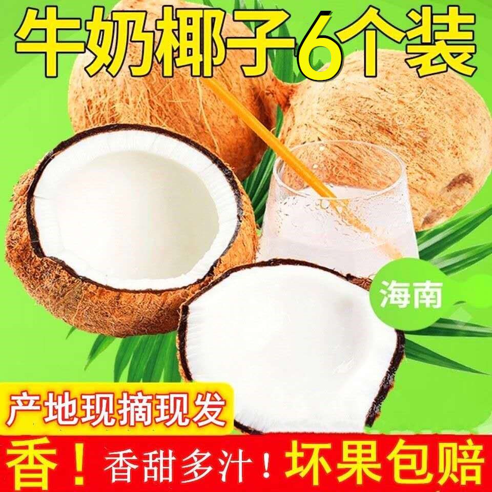 海南椰香满溢!6个装正宗老椰子,你尝过真正的椰皇味吗?--淘宝好物网