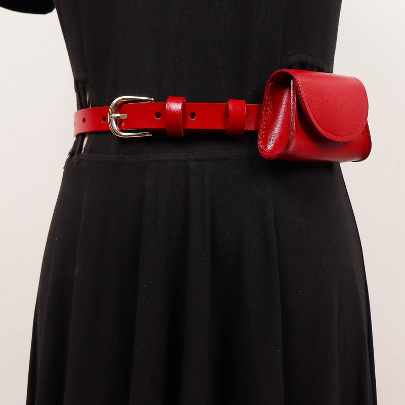 Niche Genuine Leather 2025 New Style Women's High-End Coin Purse Mini Belt Bag Decorative Versatile