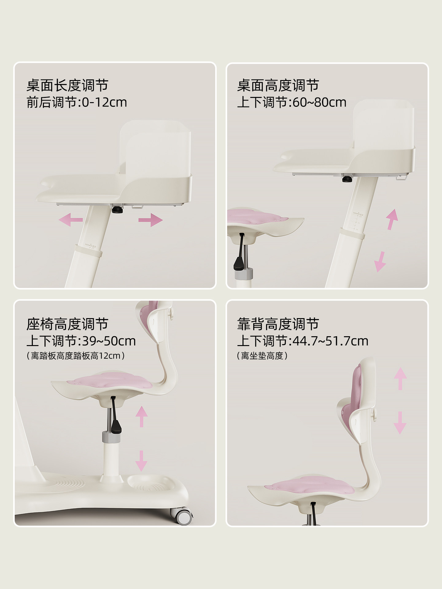 Astronomy-Themed Integrated Children's Study Desk, Primary School Student Writing Desk, Adjustable Height Desk and Chair Set, Home Mobile Desk