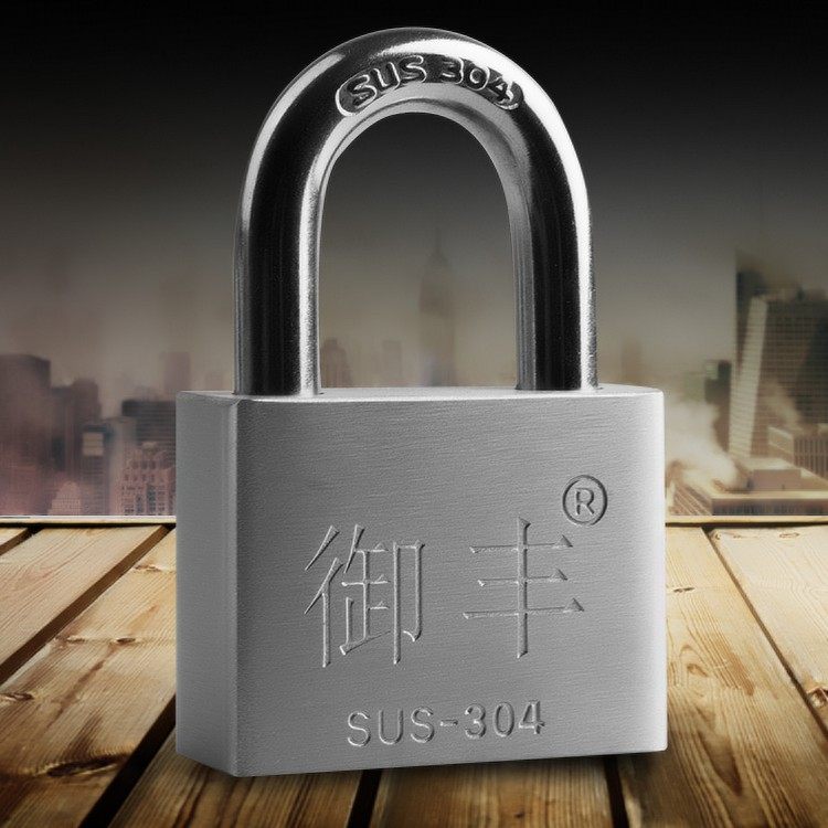  High quality 304 stainless steel long beam padlock anti-theft anti-rust waterproof outdoor lock through the car key lock