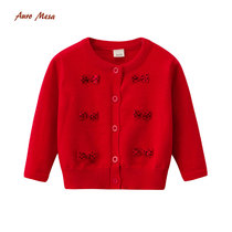 AuroMesa Baby Knitted Cardigan Womens Baby Red Joker Knitted Jacket Childrens Short Sweater Air Conditioning Clothing