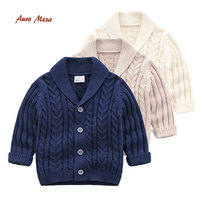 AuroMesa baby spring and Autumn knitted jacket Mens treasure cotton thread hemp flower cardigan sweater Boys jacket