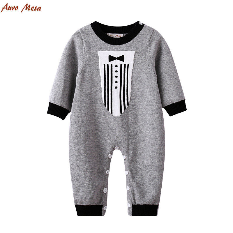 AuroMesa Male Baby Knit sweaters sweaters baby 0-1 years old Spring and autumn money Gentlemen crawl to serve 100 days