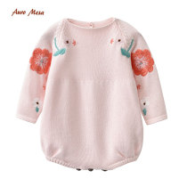 Enomonsha baby jumpsuit spring female Bao loose version large PP bag fart coat cotton knit embroidered triangle ha coat